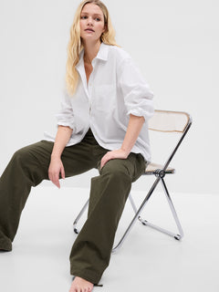 Organic Cotton Poplin Big Shirt - New optic white