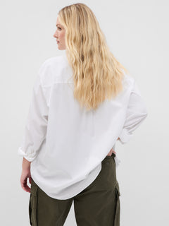Organic Cotton Poplin Big Shirt - New optic white