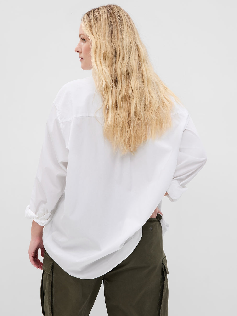 Organic Cotton Poplin Big Shirt - New optic white