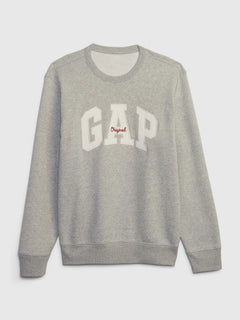 Gap Logo Fleece Crewneck Sweatshirt - LIGHT HEATHER GREY B08
