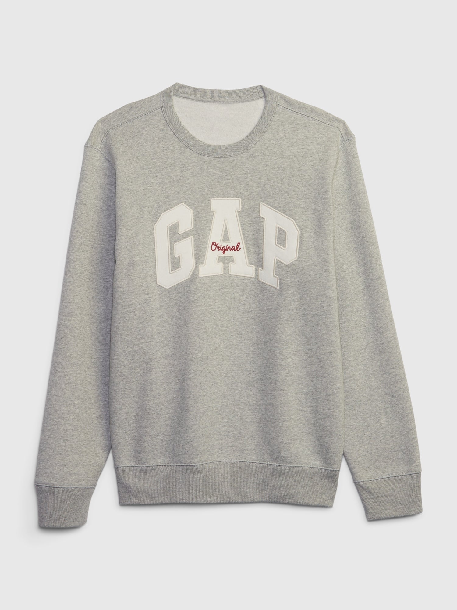 Gap Logo Fleece Crewneck Sweatshirt - LIGHT HEATHER GREY B08