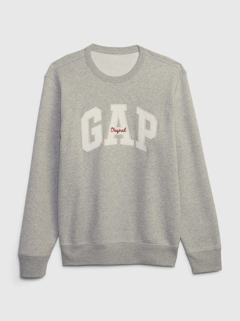 Gap Logo Fleece Crewneck Sweatshirt - LIGHT HEATHER GREY B08