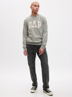 Gap Logo Fleece Crewneck Sweatshirt - LIGHT HEATHER GREY B08