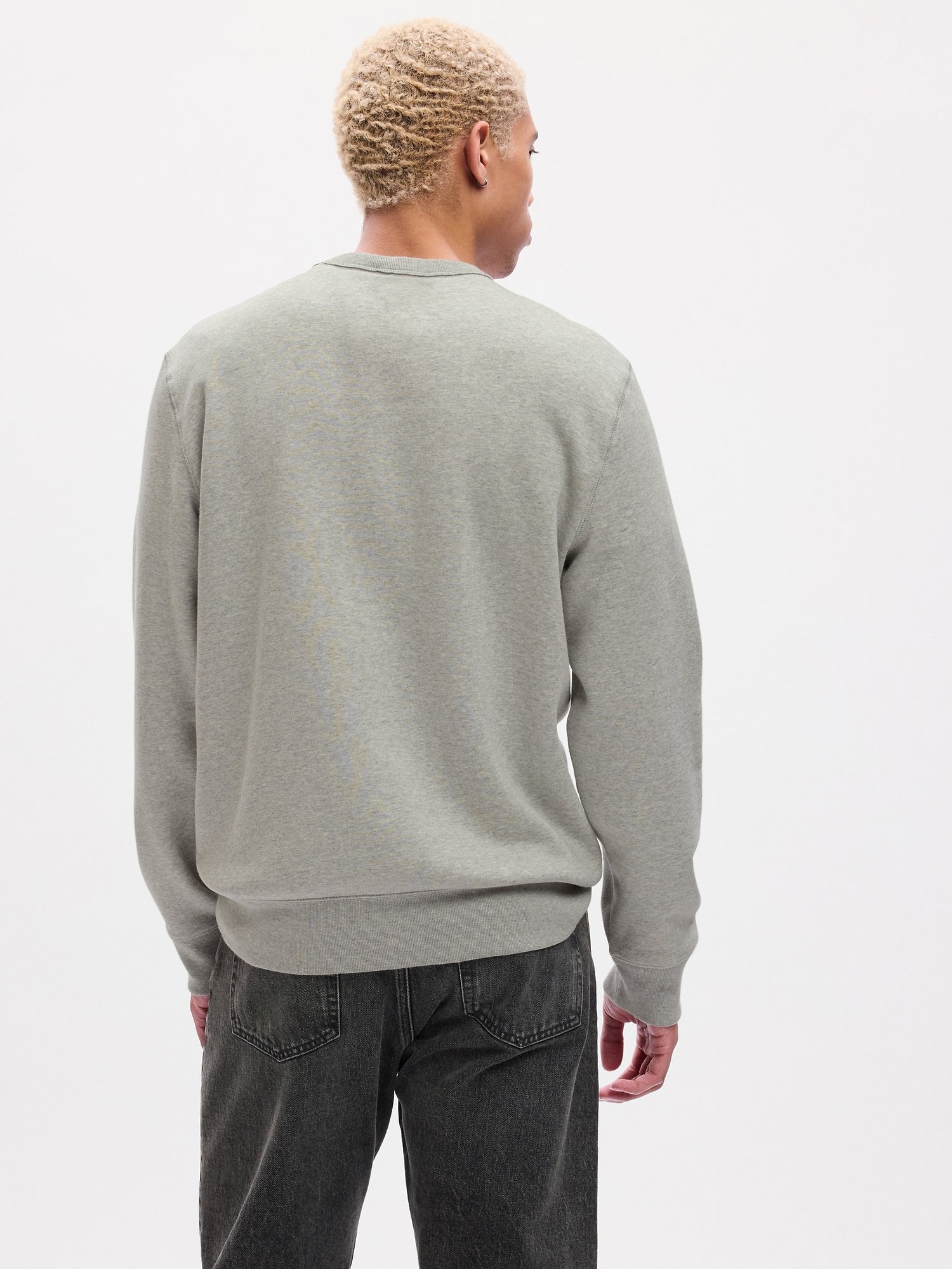 Gap Logo Fleece Crewneck Sweatshirt - LIGHT HEATHER GREY B08