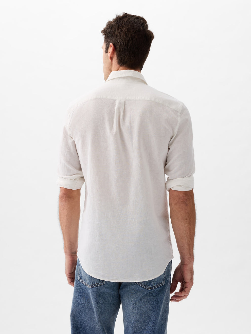 Linen-Blend Shirt in Standard Fit - new off white