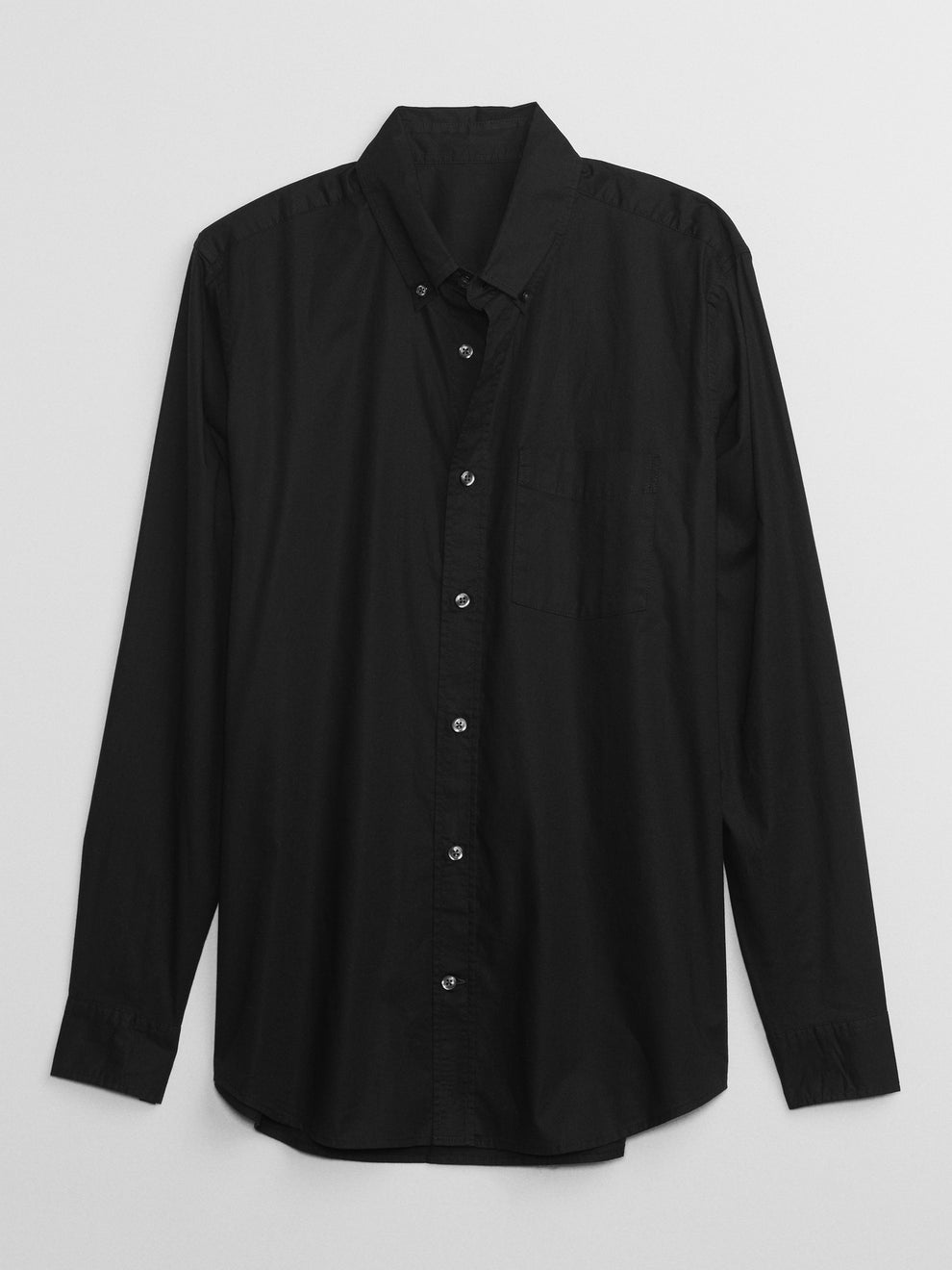 Stretch Poplin Shirt in Standard Fit - black