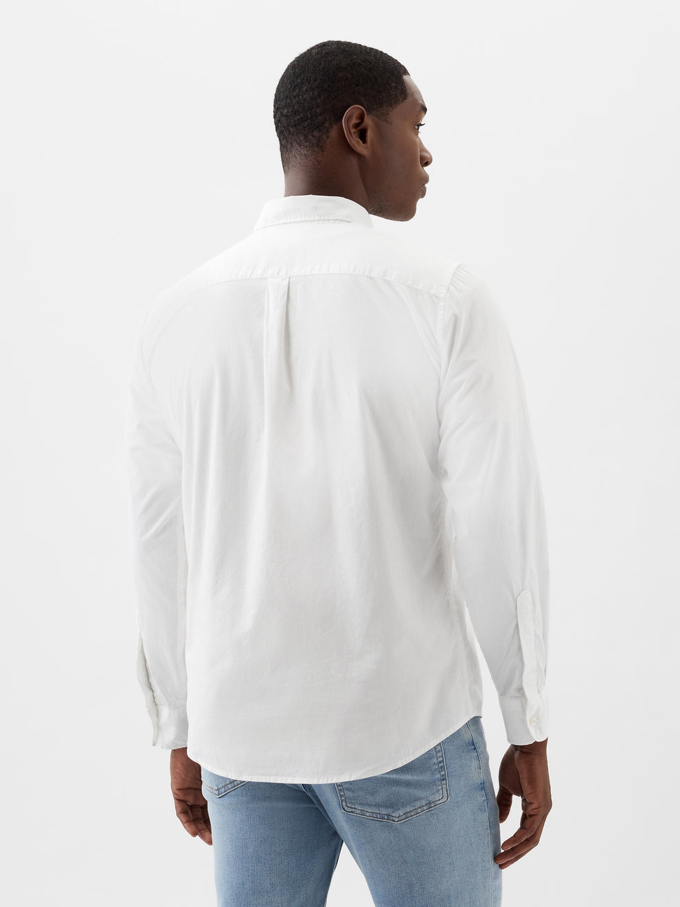 Stretch Poplin Shirt in Standard Fit - optic white