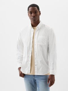 Stretch Poplin Shirt in Standard Fit - optic white