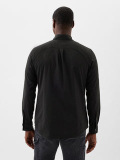 Stretch Poplin Shirt in Standard Fit - black
