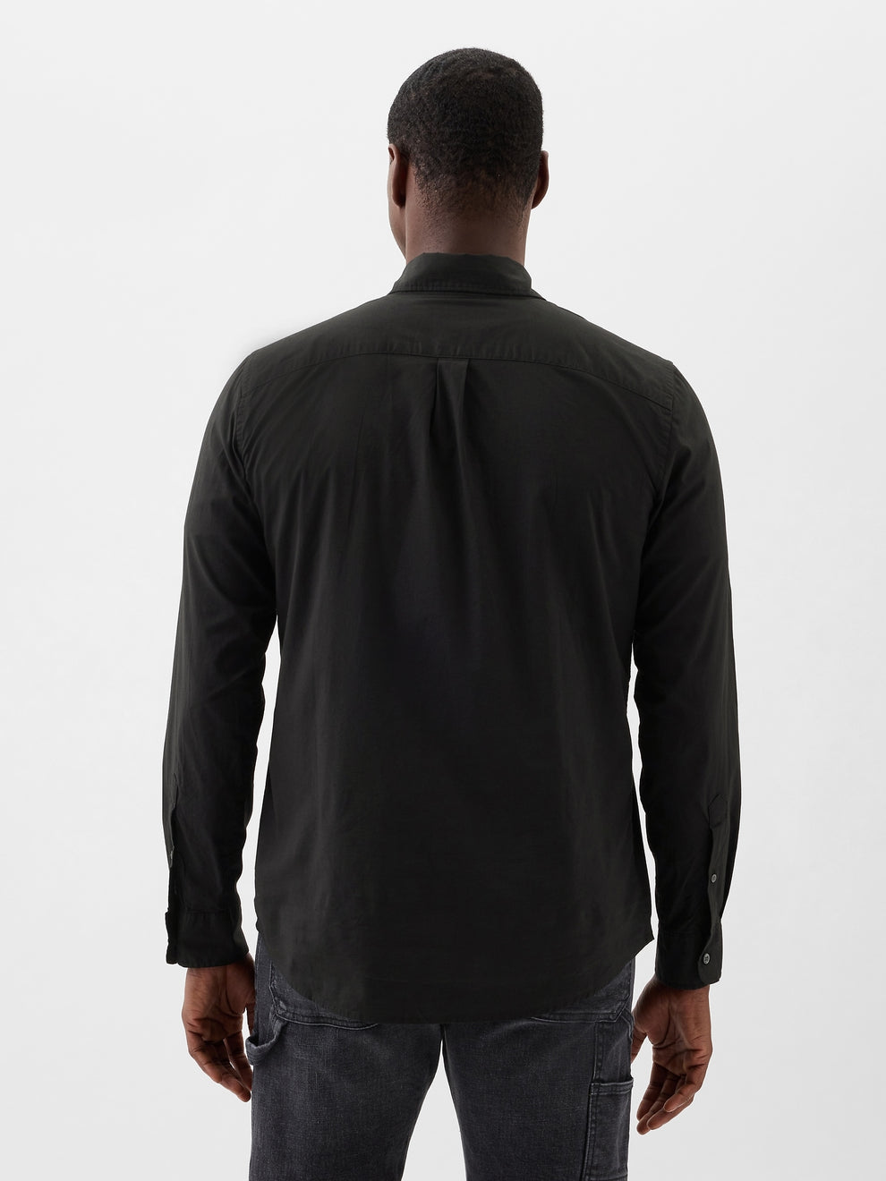 Stretch Poplin Shirt in Standard Fit - black