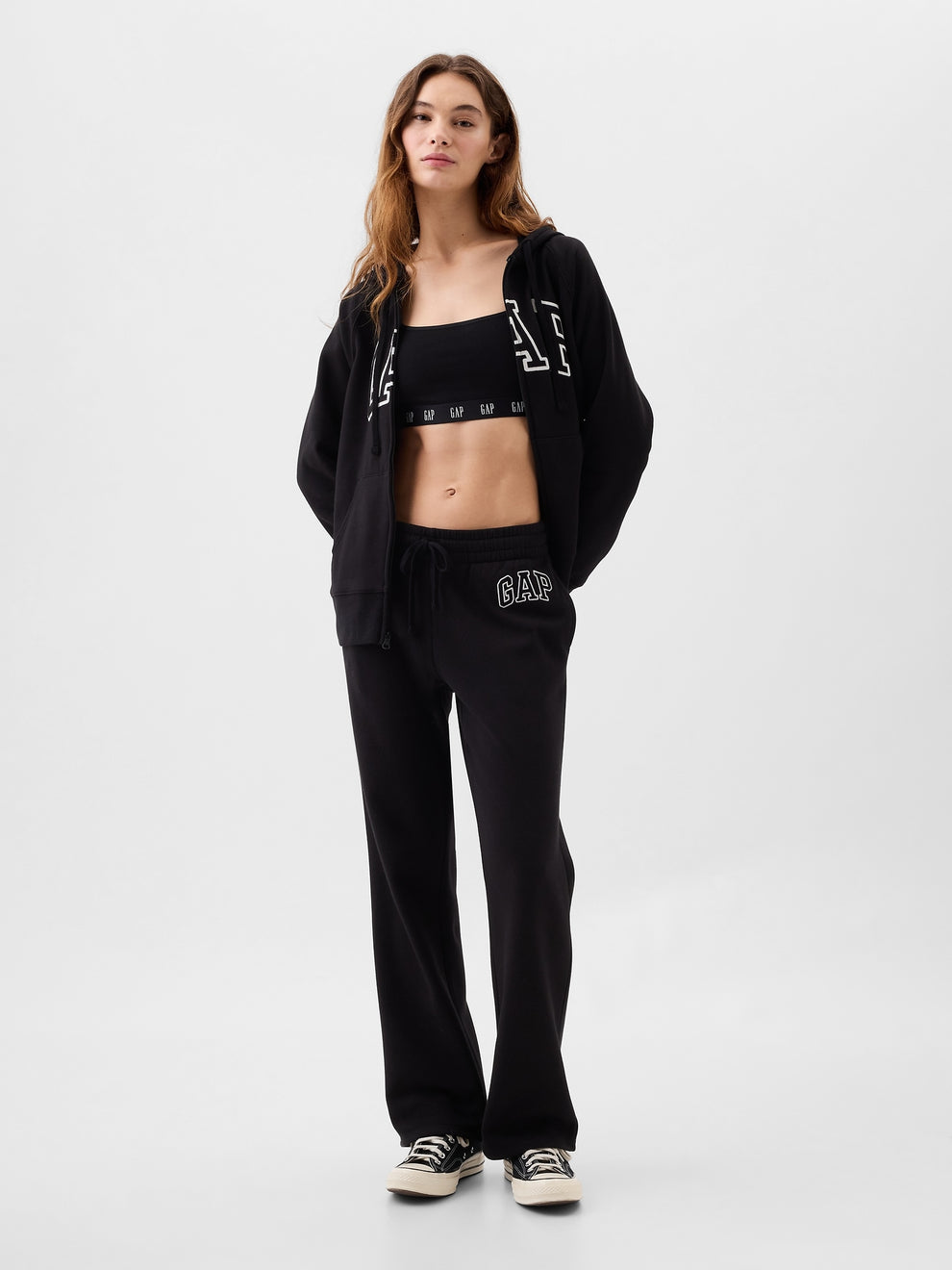 Gap Logo Straight Sweatpants - true black