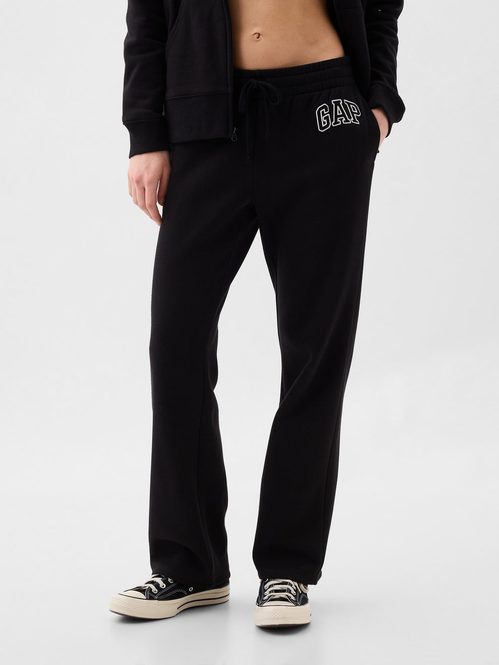 Gap Logo Straight Sweatpants - true black