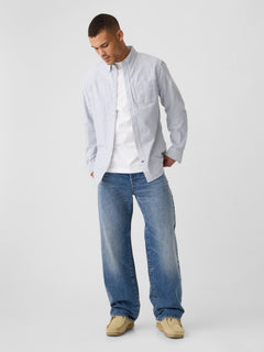 Oxford Shirt in Standard Fit - blue track stripe