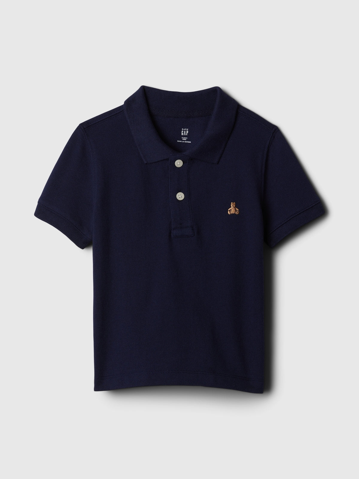 Gap Baby & Toddler Pique Polo Shirt in Dark night blue, product-only front view