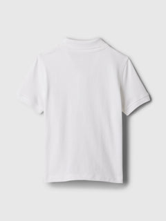 Gap Baby & Toddler Pique Polo Shirt in Optic white, product-only back view