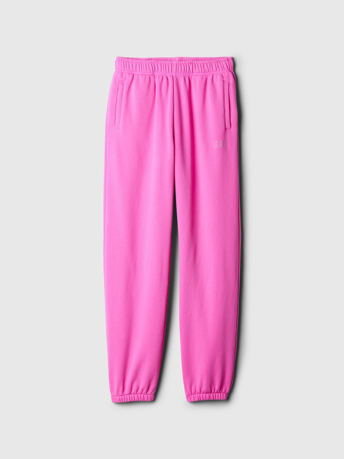 Gap Kids VintageSoft Logo Joggers in Standout pink, product-only front view