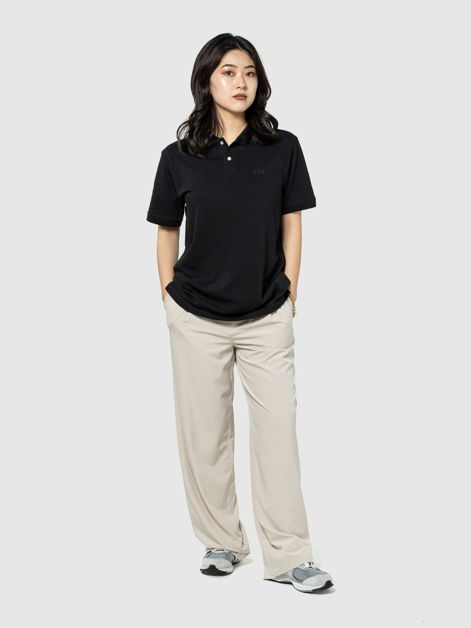Gap Logo Pique Polo Shirt - BLACK 013