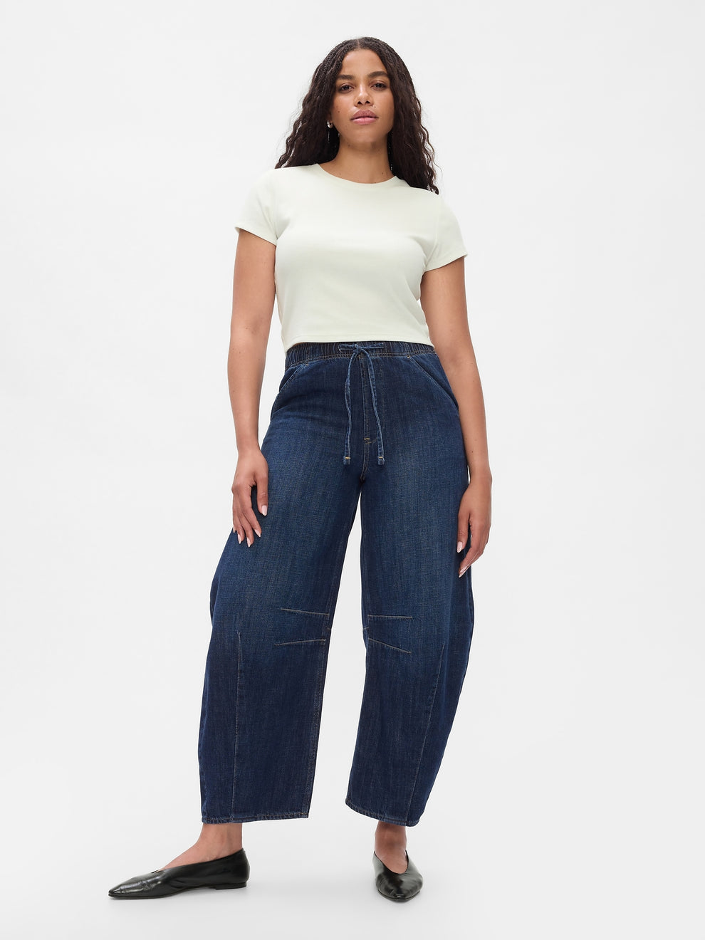Mid Rise Easy Horseshoe Jeans - Dark indigo