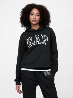 Relaxed Gap Logo Hoodie - true black