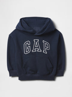 Gap Baby & Toddler VintageSoft Logo Hoodie in Tapestry navy blue, product-only front view