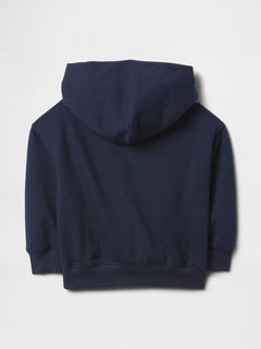 Gap Baby & Toddler VintageSoft Logo Hoodie in Tapestry navy blue, product-only back view