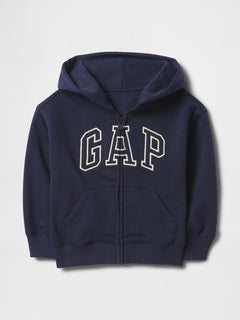 Gap Baby & Toddler VintageSoft Logo Zip Hoodie in Blue, product-only front view