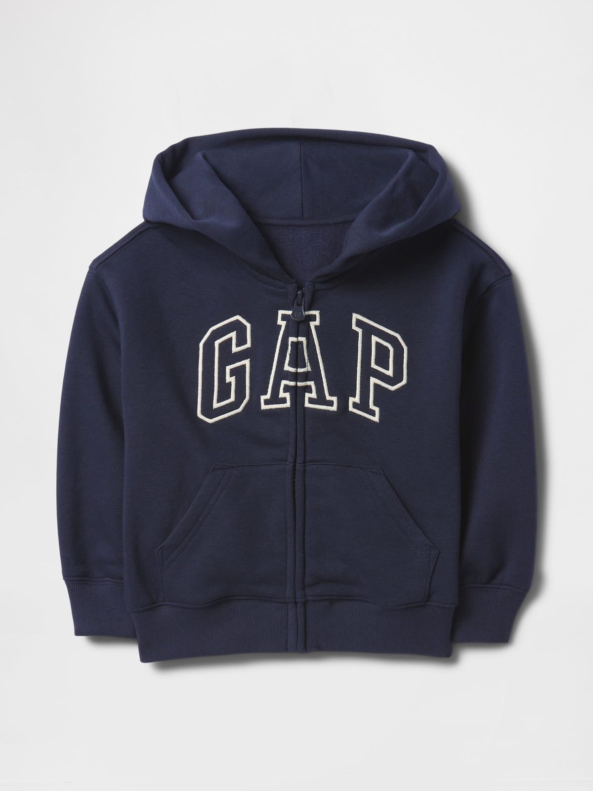 Gap Baby & Toddler VintageSoft Logo Zip Hoodie in Blue, product-only front view