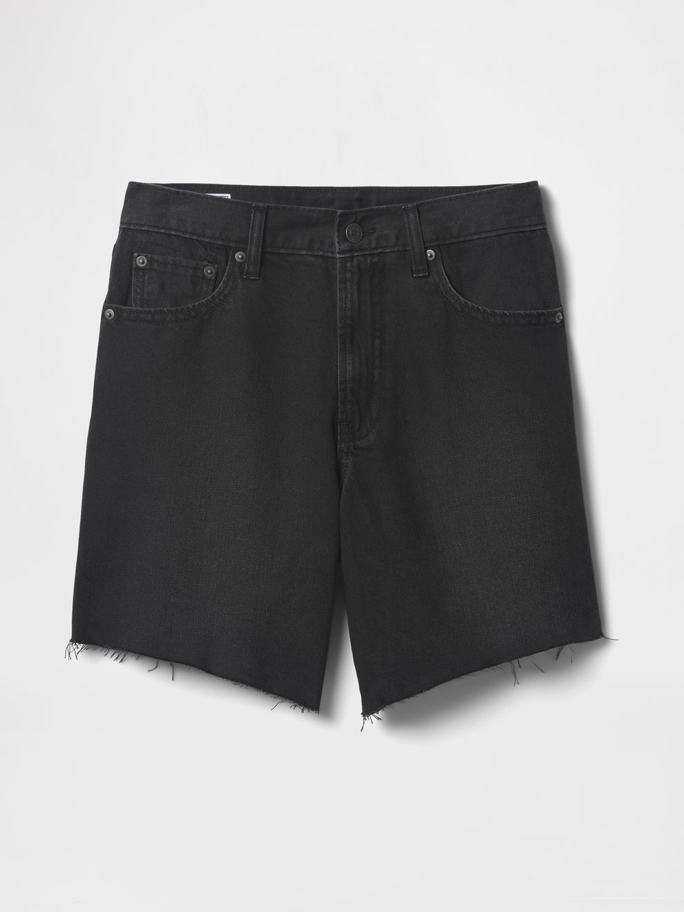 8" Mid Rise '90s Loose Denim Bermuda Shorts - Black