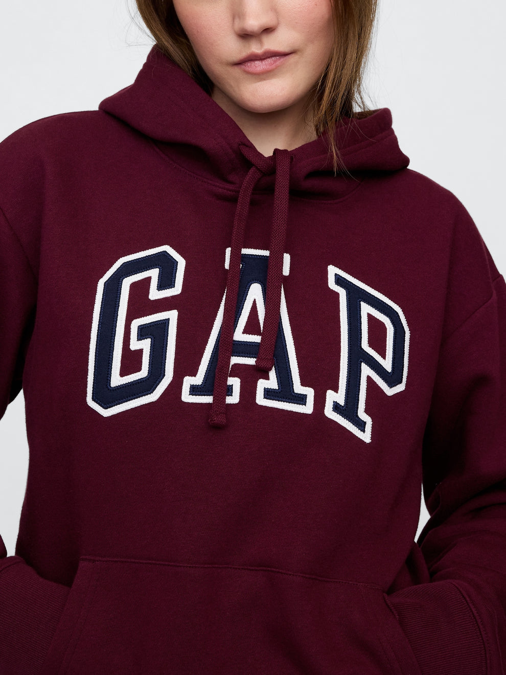 Relaxed Gap Logo Hoodie - ruby wine