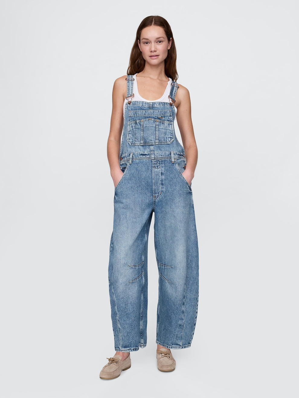 UltraSoft Denim Horseshoe Overalls - Medium indigo