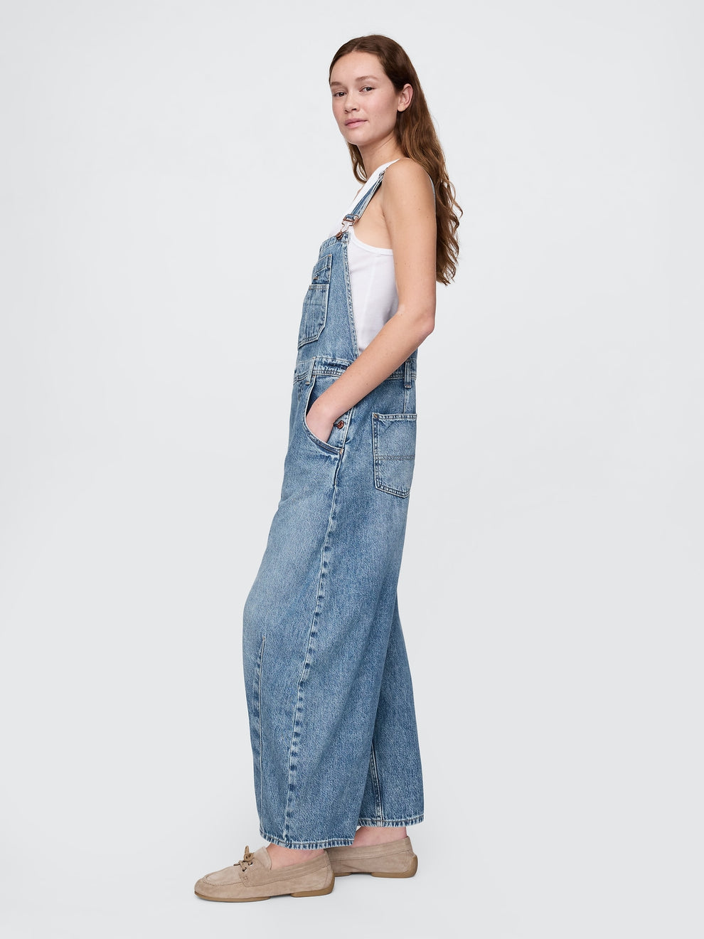 UltraSoft Denim Horseshoe Overalls - Medium indigo