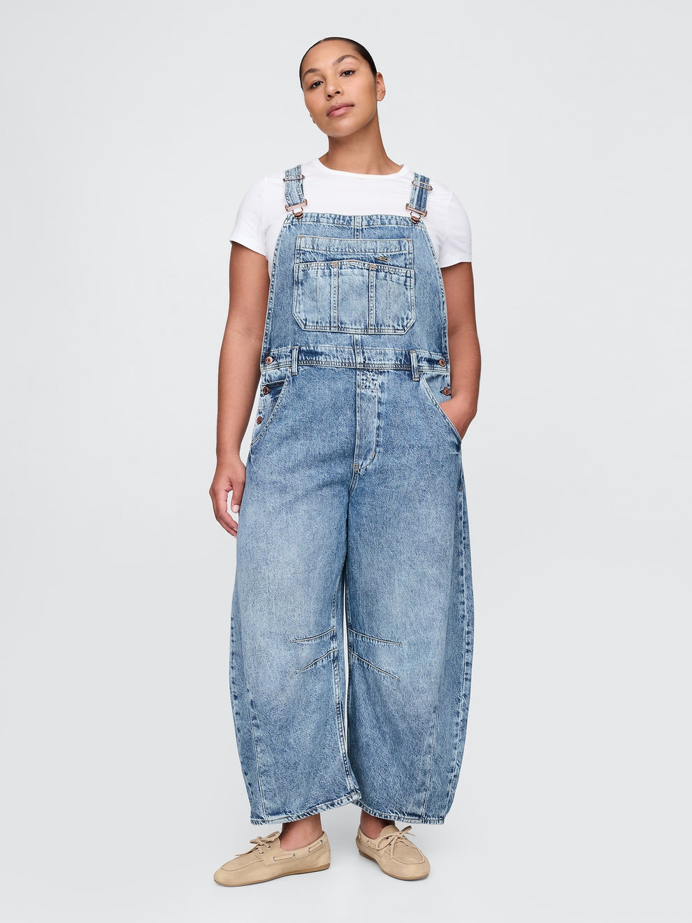 UltraSoft Denim Horseshoe Overalls - Medium indigo