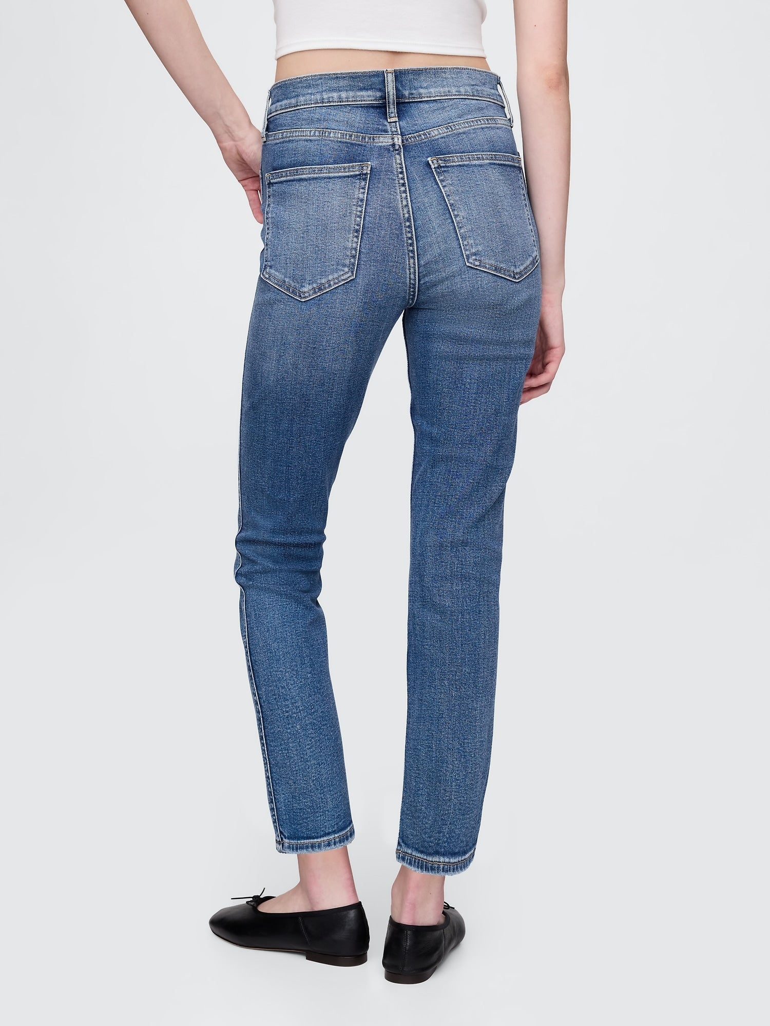 High Rise Vintage Slim Jeans - Medium indigo