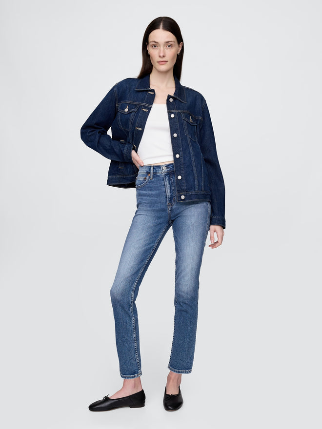 High Rise Vintage Slim Jeans - Medium indigo