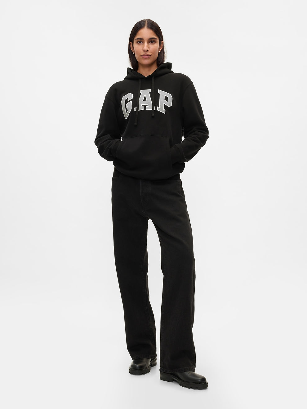 Adult VintageSoft Arch Logo Hoodie - Black