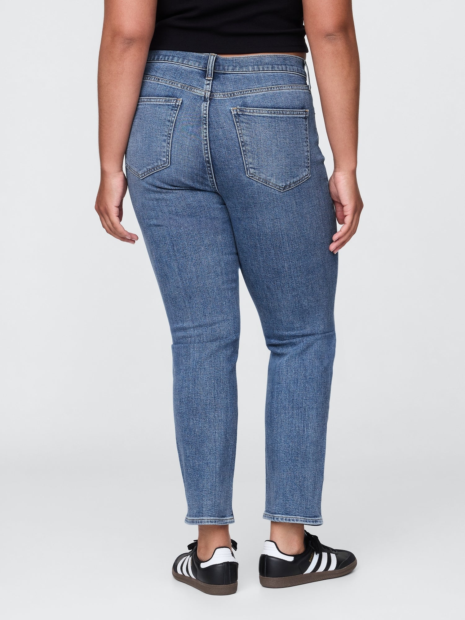 High Rise Vintage Slim Jeans - Medium indigo