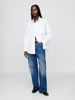 Organic Cotton Poplin Big Shirt - New optic white