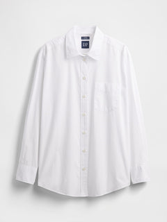 Organic Cotton Poplin Big Shirt - New optic white
