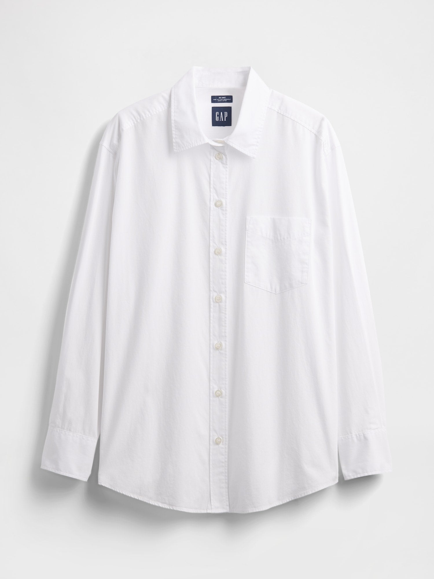 Organic Cotton Poplin Big Shirt - New optic white