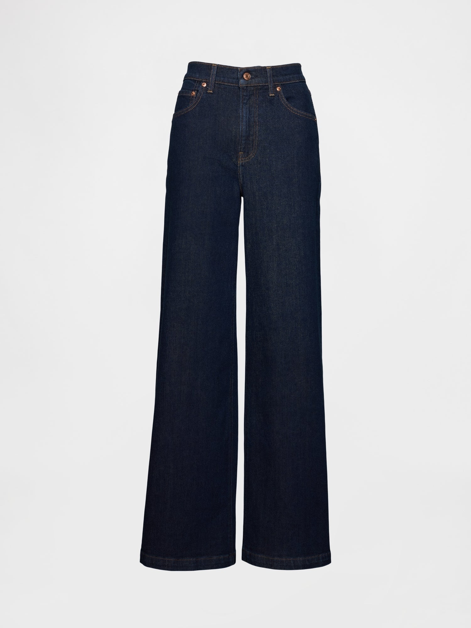 High Rise Stride Wide-Leg Jeans - Dark blue indigo
