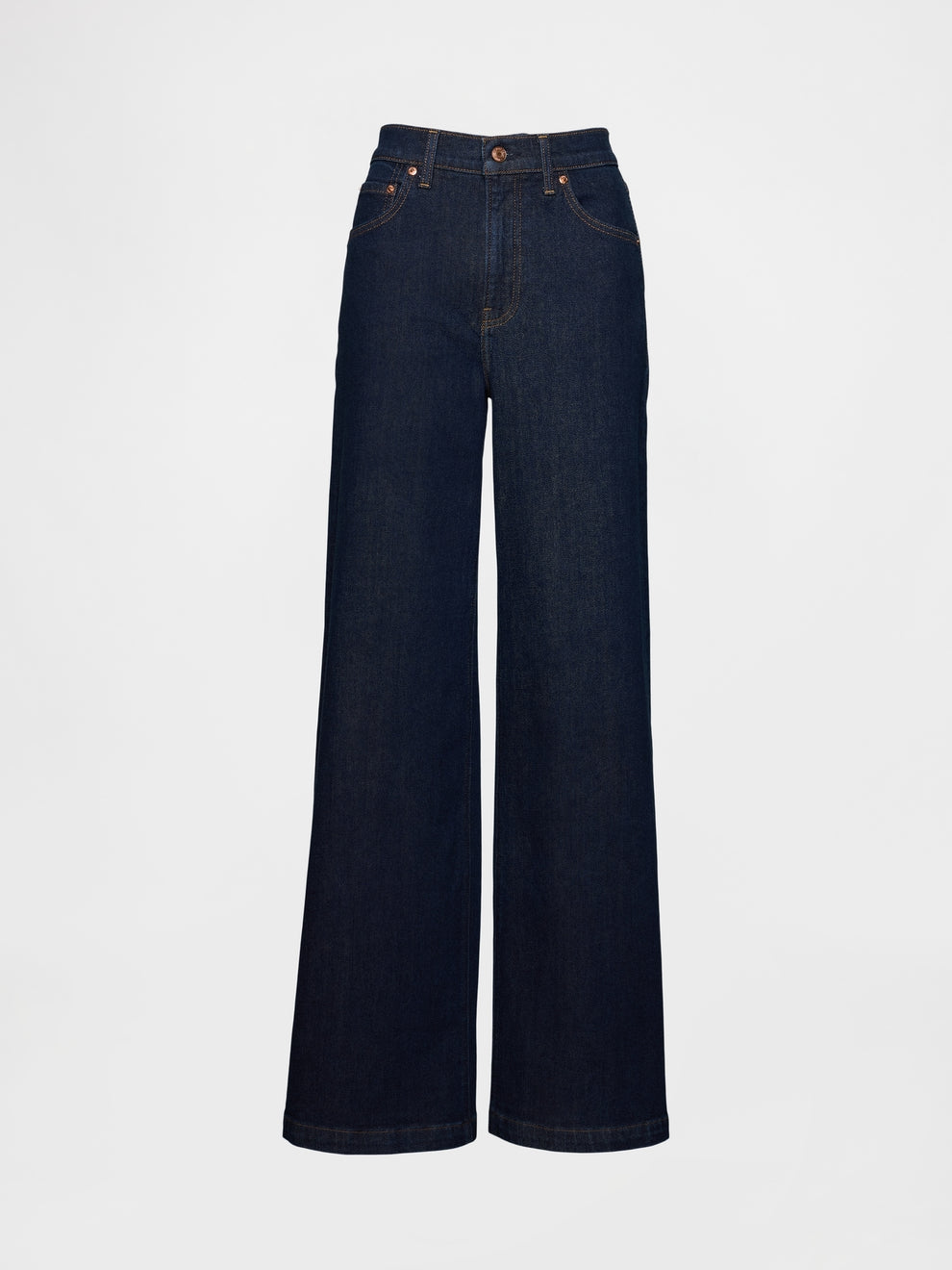 High Rise Stride Wide-Leg Jeans - Dark blue indigo