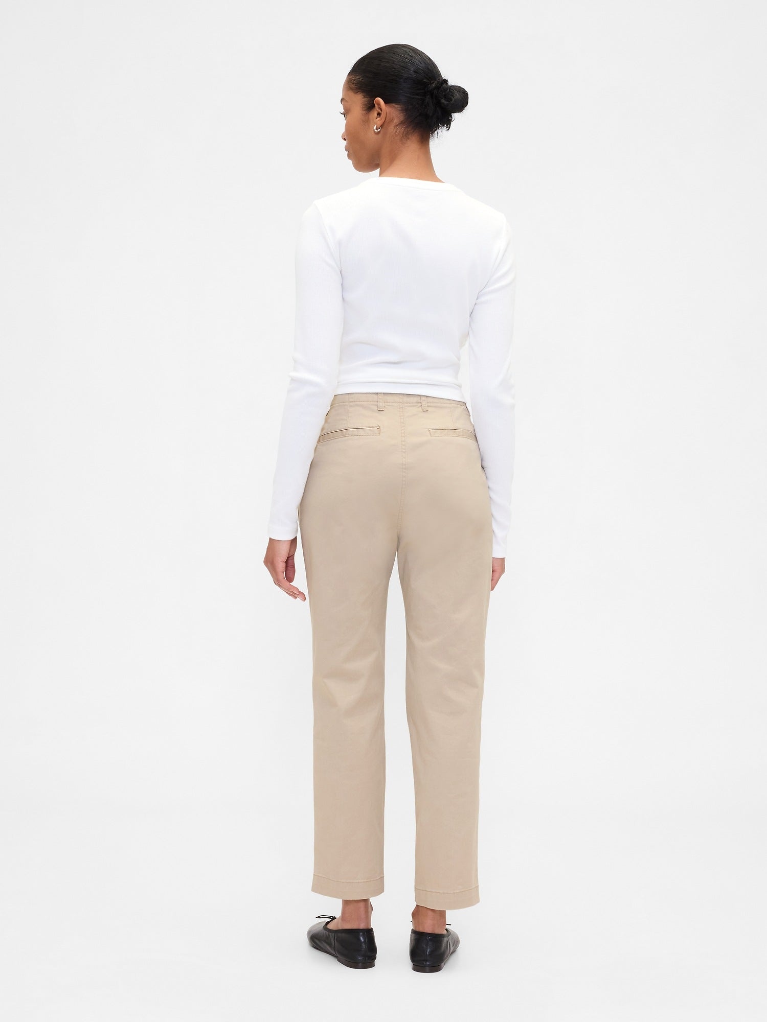 Mid Rise Downtown Khakis - khaki