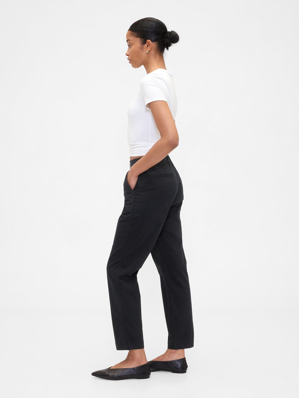 Mid Rise Downtown Khakis - BLACK