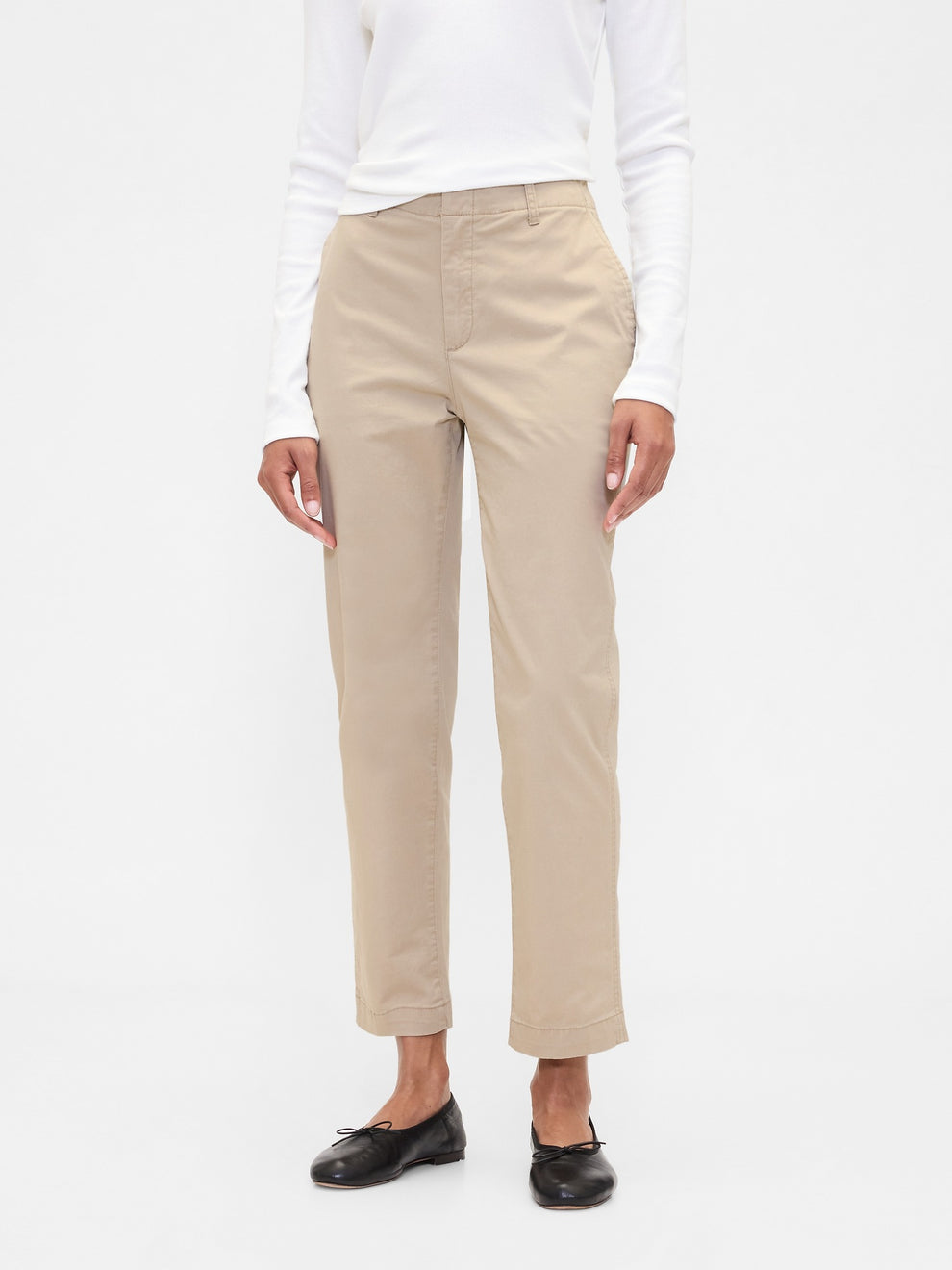 Mid Rise Downtown Khakis - khaki