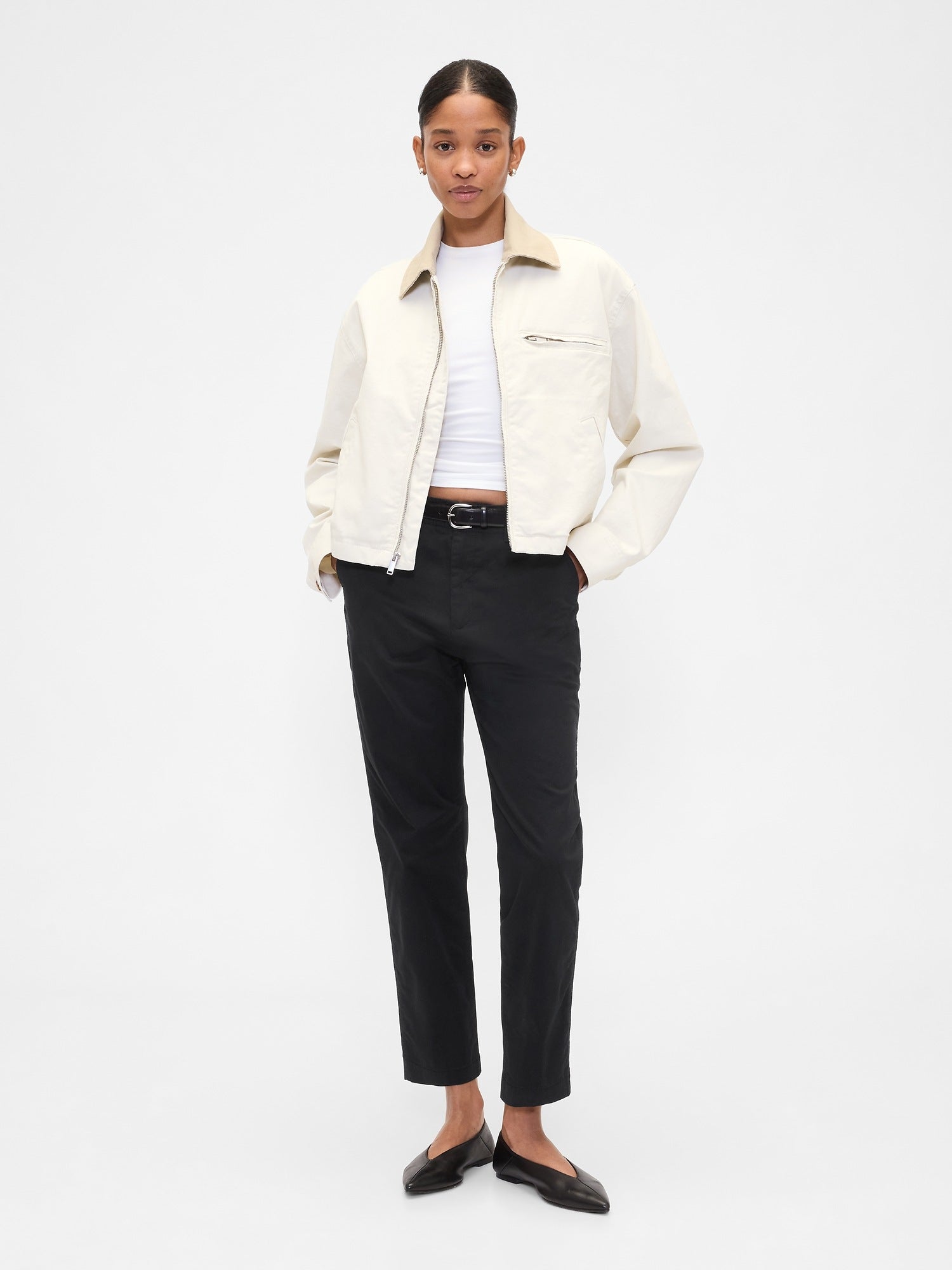 Mid Rise Downtown Khakis - BLACK