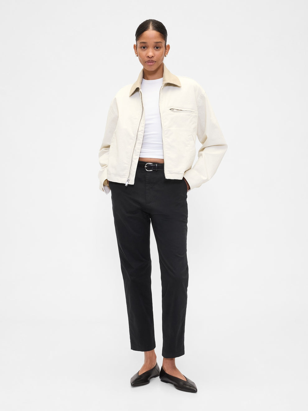 Mid Rise Downtown Khakis - BLACK
