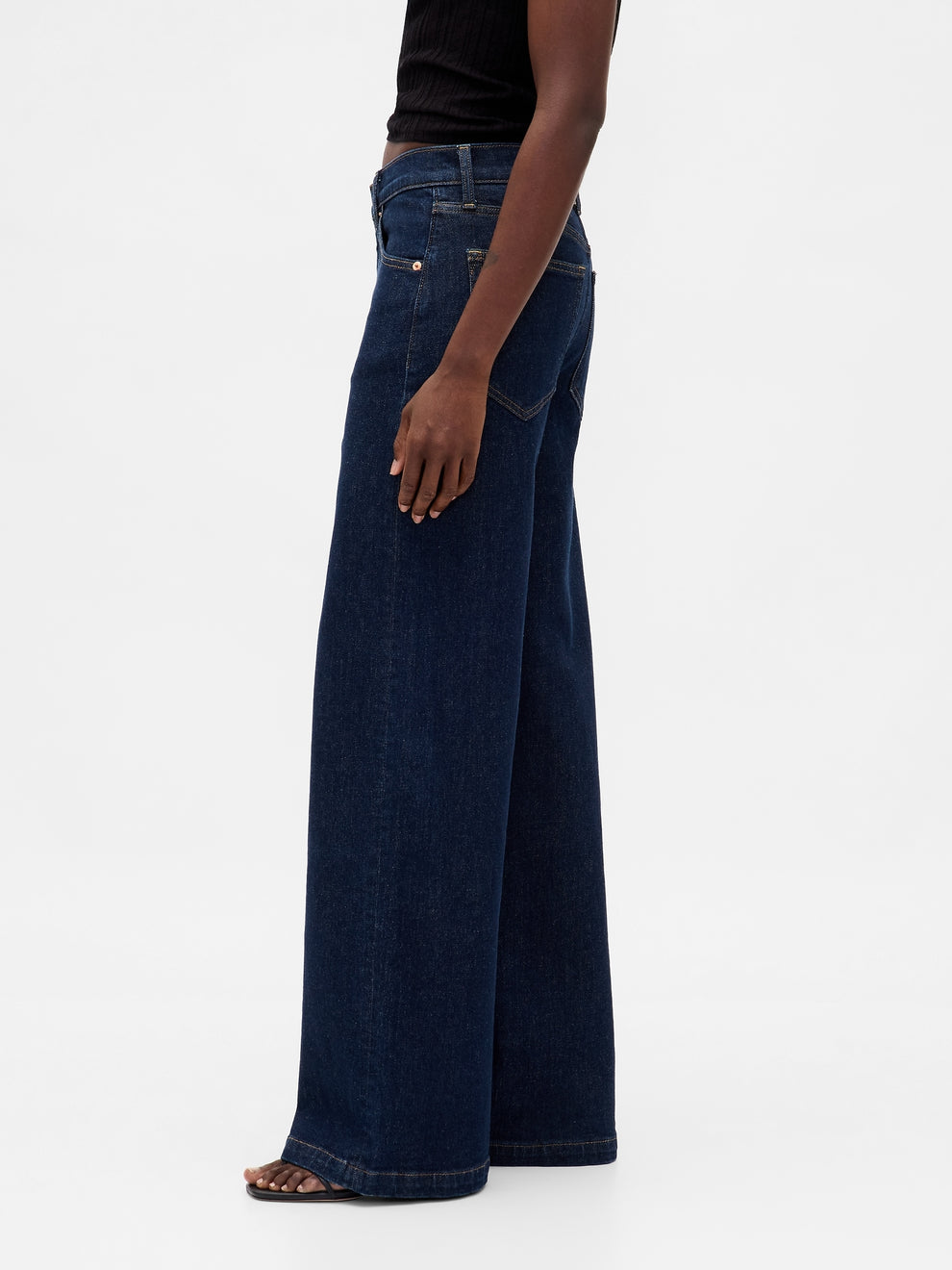 High Rise Stride Wide-Leg Jeans - Dark blue indigo