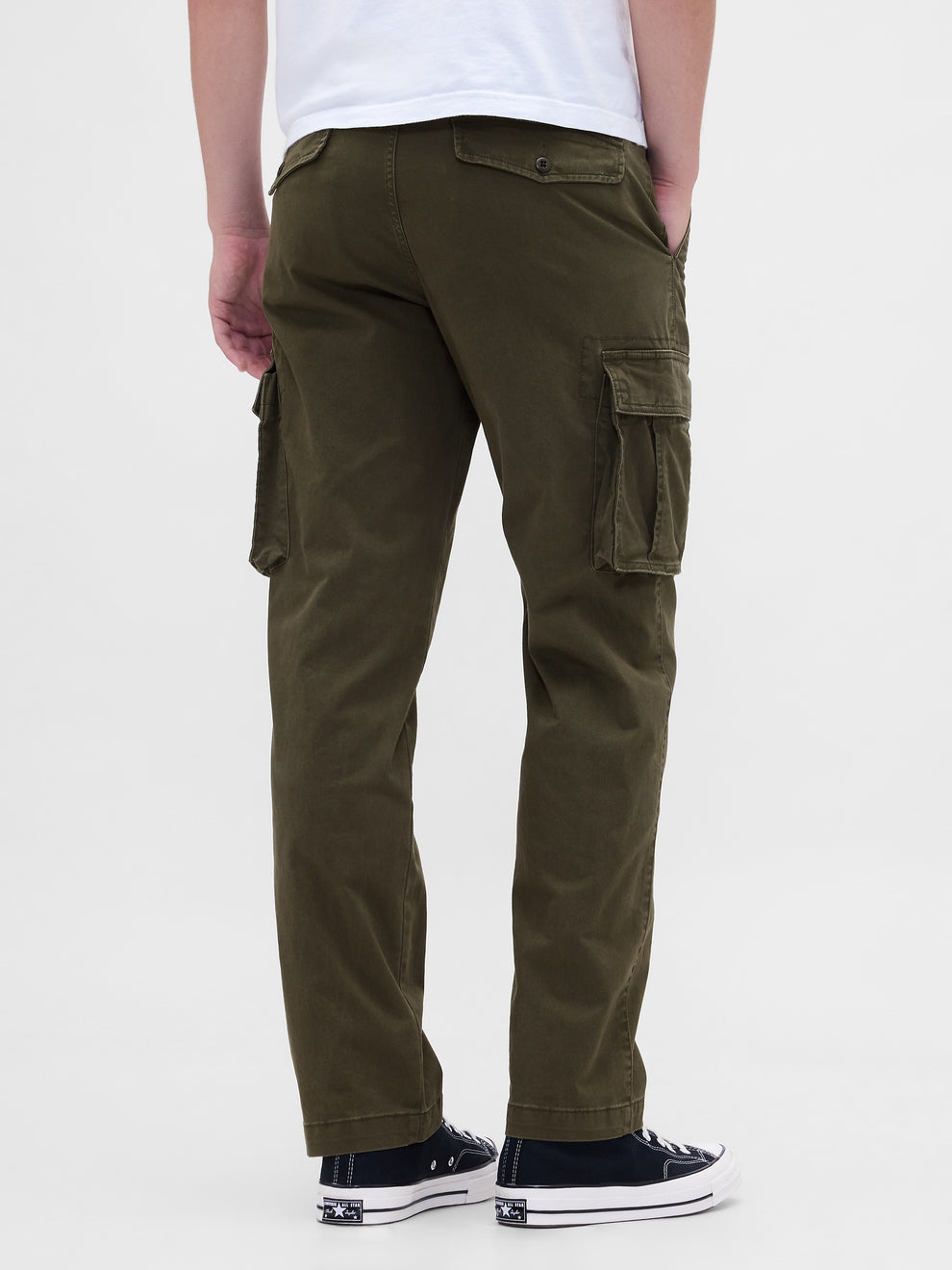 Essential Straight Cargo Pants - black moss