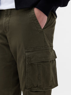 Essential Straight Cargo Pants - black moss