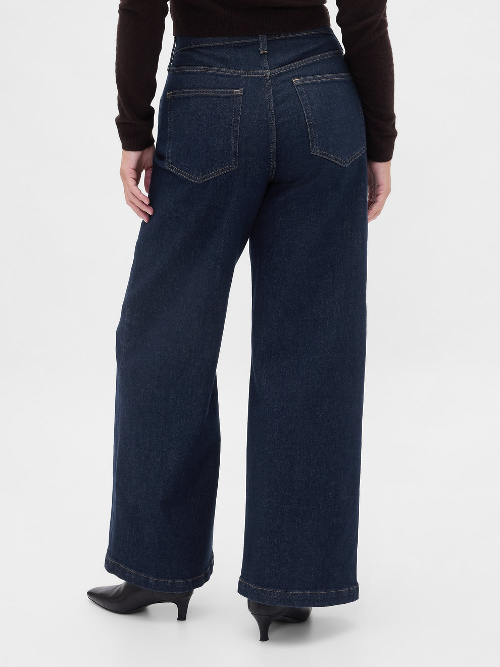 High Rise Stride Wide-Leg Jeans - Dark blue indigo